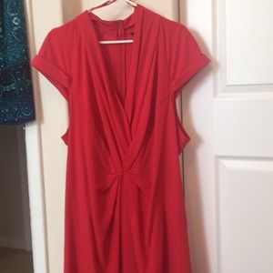 Burnt orange dress with black belt